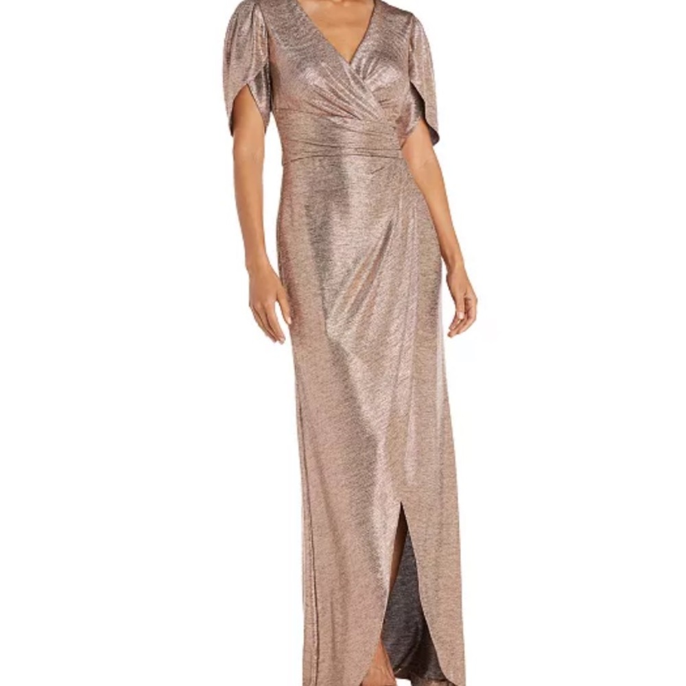Metallic wrap dress, size 2 , Eliza J